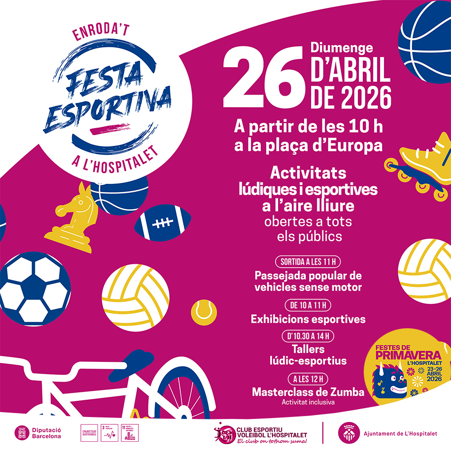 Vine a l'Enroda't! Diumenge, 26 d'Abril de 2026 a partir de les 10h a la Plaza d'Europa